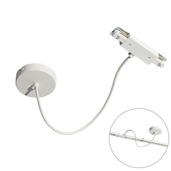 Napájecí zdroj s kulatou montážní deskou pro jednofázovou kolejnicí bílý - Iconic