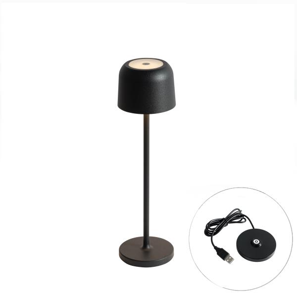 Stolní lampa černá dobíjecí vč. nabíjecí stanice - Raika