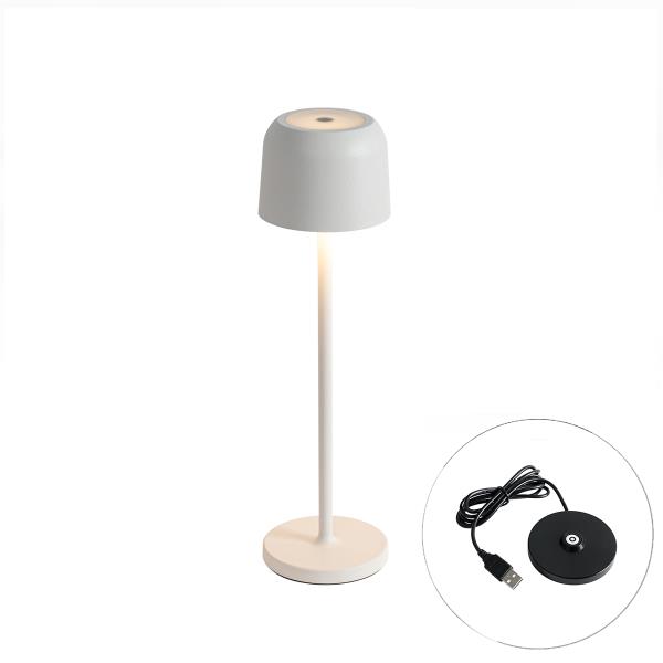 Stolní lampa krémová dobíjecí vč. nabíjecí stanice - Raika