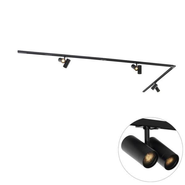 Moderní kolejnicový systém s 3 reflektory černý 1-fázový - Iconic Scopio