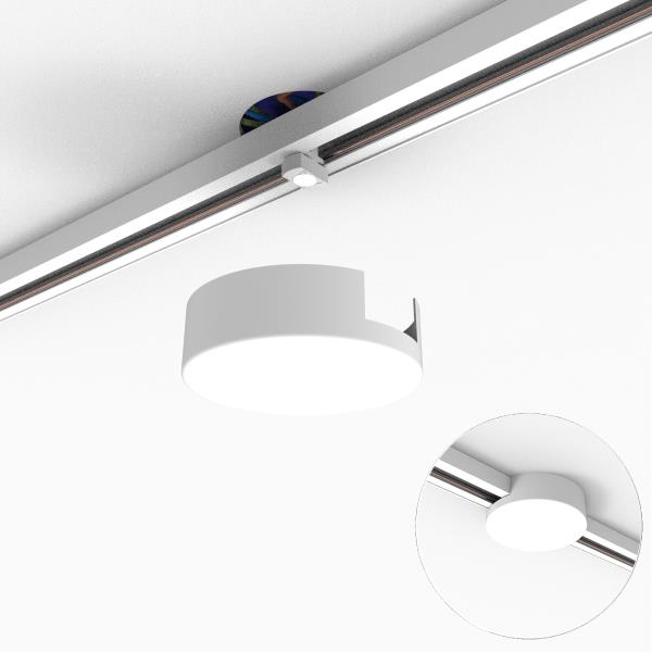 Stropní rozety kolejnicového systému bílé kulaté 1-fázové - Iconic