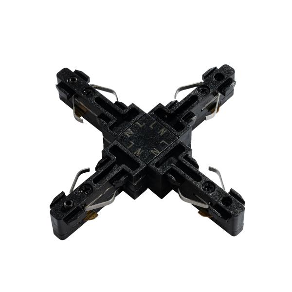 Černý jednofázový spojovací T-kus - Slimline