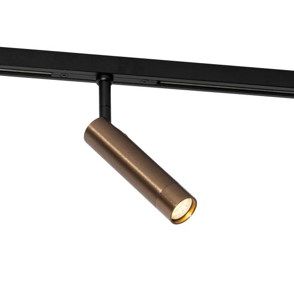 Moderní bodové svítidlo tmavě bronzové pro jednofázový kolejnicový systém - Slimline Uzzy