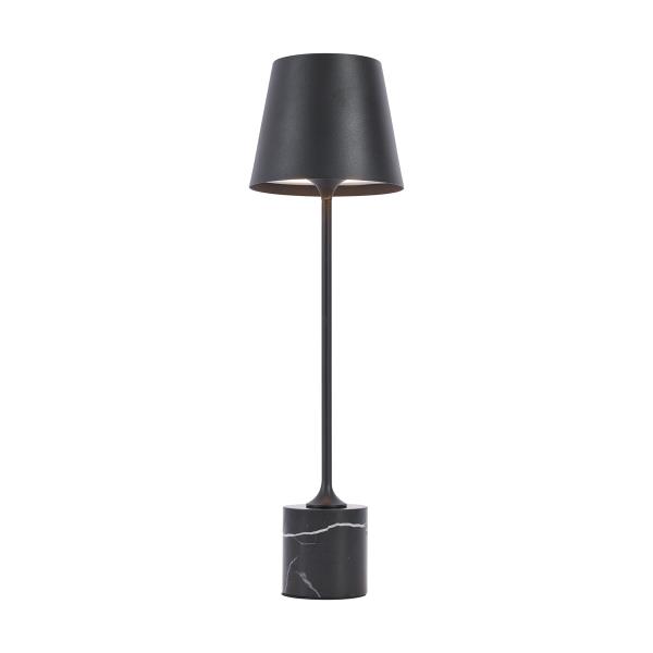 Moderní stolní lampa černá 37 cm vč. LED stmívatelná IP54 dobíjecí - Topi