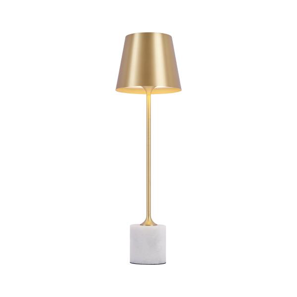 Moderní stolní lampa zlatá 37 cm vč. LED stmívatelná IP54 dobíjecí - Topi