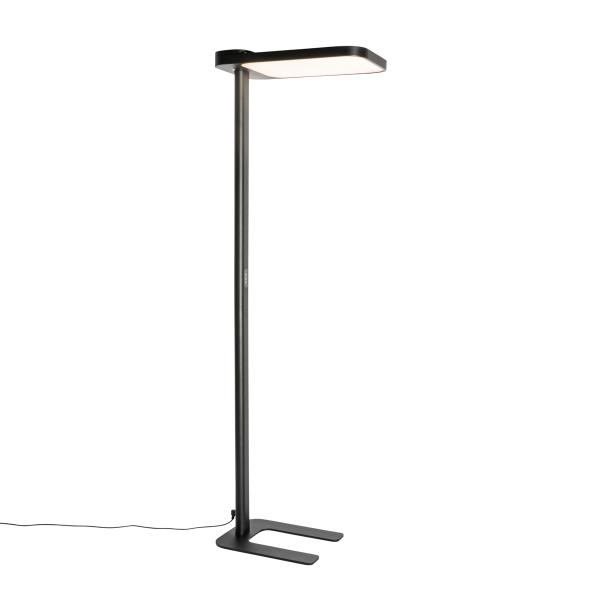 Stojací lampa s denním světlem černá čtvercová vč. LED a stmívače - Guzo