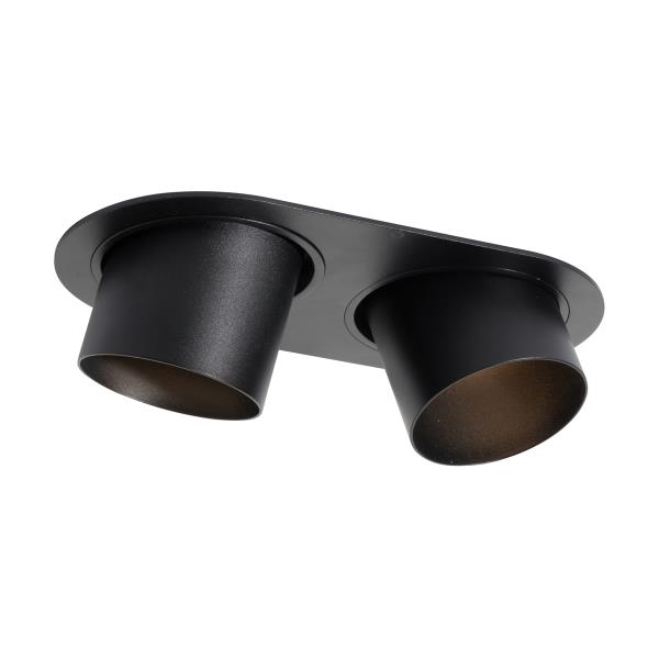 Kulaté zapuštěné bodové svítidlo černé GU10 70 mm výklopné 2-světlo - Installa