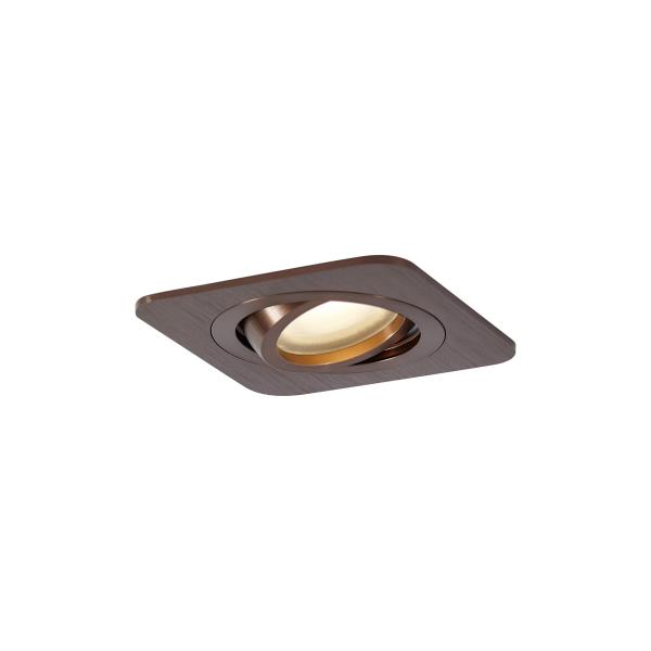 Kulaté zapuštěné bodové svítidlo tmavě bronzové GU10 50mm nastavitelné IP44 - Alberto