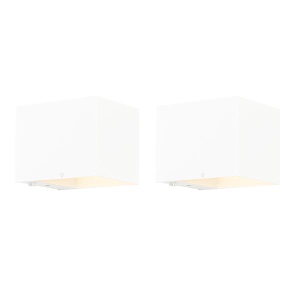 Sada 2 nástěnných lamp bílých sstmívačem dobíjecích - Joris