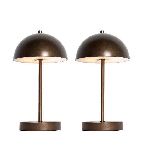 Sada 2 venkovních stolních lamp hub tmavě bronzová dobíjecí - Keira