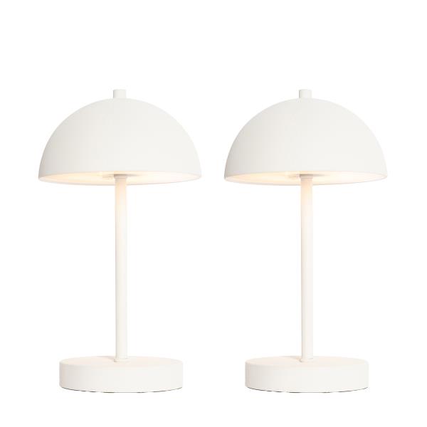 Sada 2 venkovních stolních lamp houba bílá dobíjecí - Keira