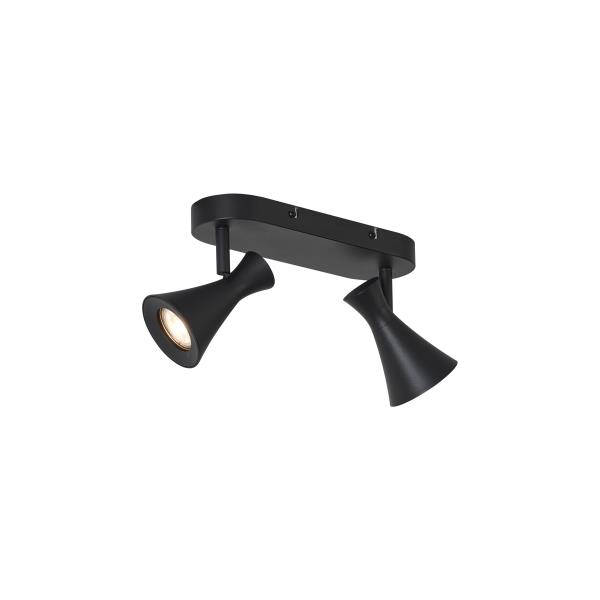Moderní stropní bodové svítidlo černé 2-světelné nastavitelné - Triangle