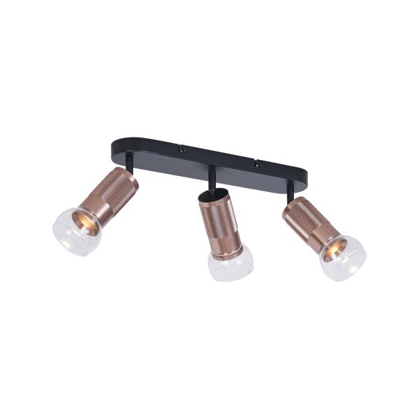Zaoblené stropní bodové svítidlo tmavě bronzové 3-světelné nastavitelné - Veerle