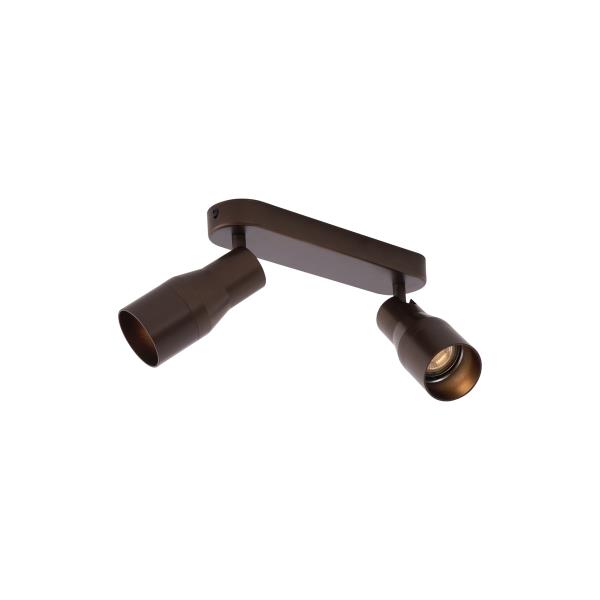 Zakulacené stropní bodové svítidlo tmavě bronzové GU10 50 mm 2-světlo - Stanley