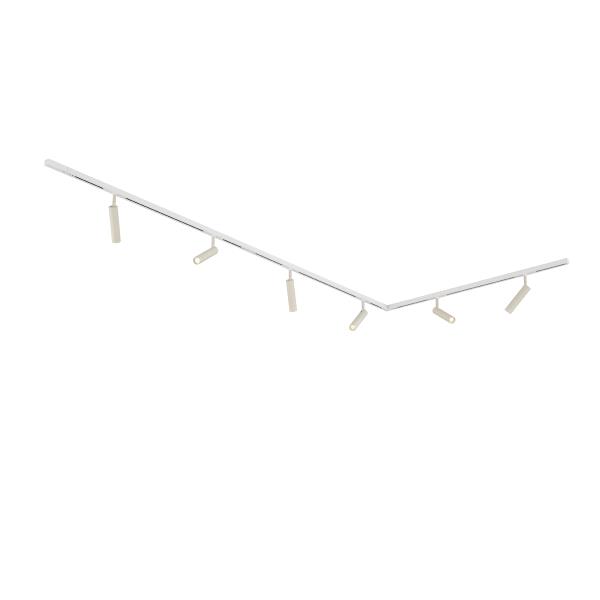 Moderní kolejnicový systém se 6 reflektory béžové a bílé 1-fázový - Slimline Uzzy
