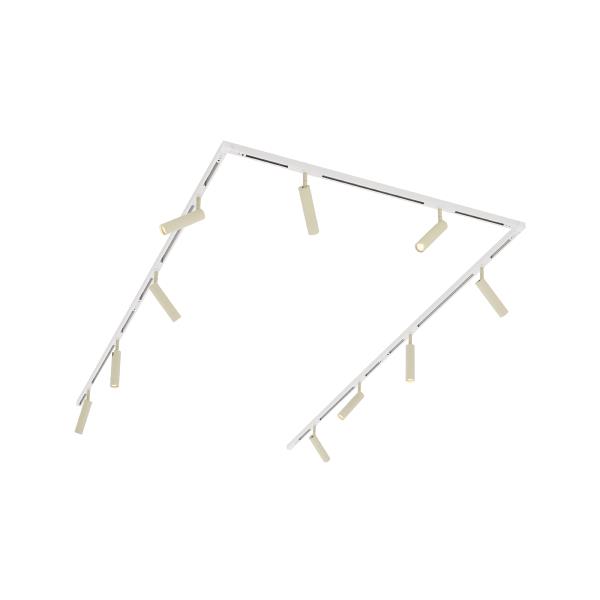 Moderní kolejnicový systém s 10 reflektory béžové a bílé 1-fázový - Slimline Uzzy