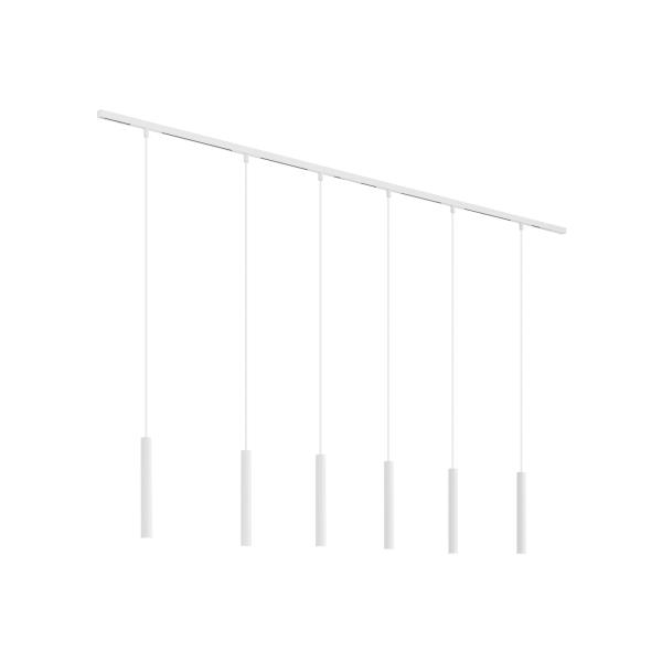 Moderní kolejnicový systém se 6 bílými závěsnými světly 1-fázový - Slimline Keno