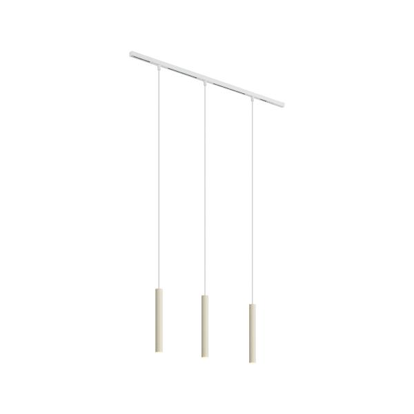 Moderní kolejnicový systém se 3 závěsnými světly béžové a bílé 1-fázový - Slimline Keno