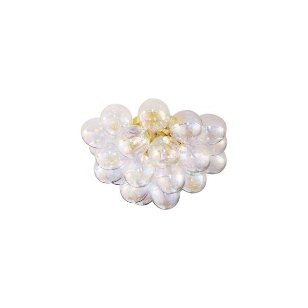 Designové stropní svítidlo mosazné s duhovým sklem 6 světel - Uvas