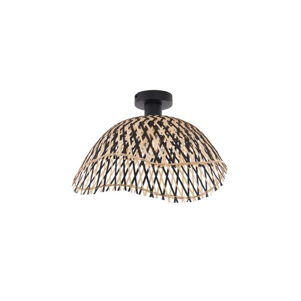 Stropní svítidlo v art deco stylu, černé bambusové, 40 cm - Alka