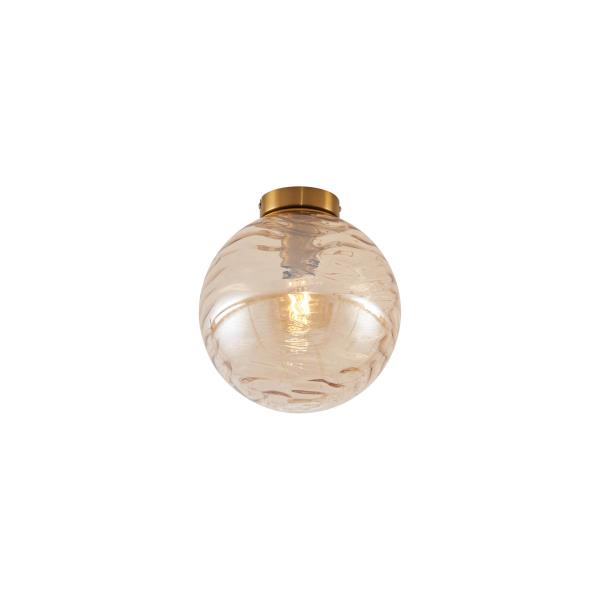 Designové stropní svítidlo mosazné s jantarovým sklem s efektem ombre - Pillon