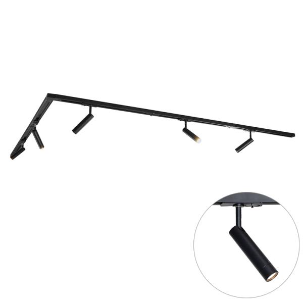 Moderní kolejnicový systém s 5 černými bodovými světly jednofázový - Iconic Ivy