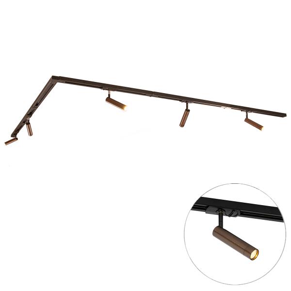 Moderní kolejnicový systém s 5 reflektory tmavě bronzový 1-fázový - Iconic Ivy