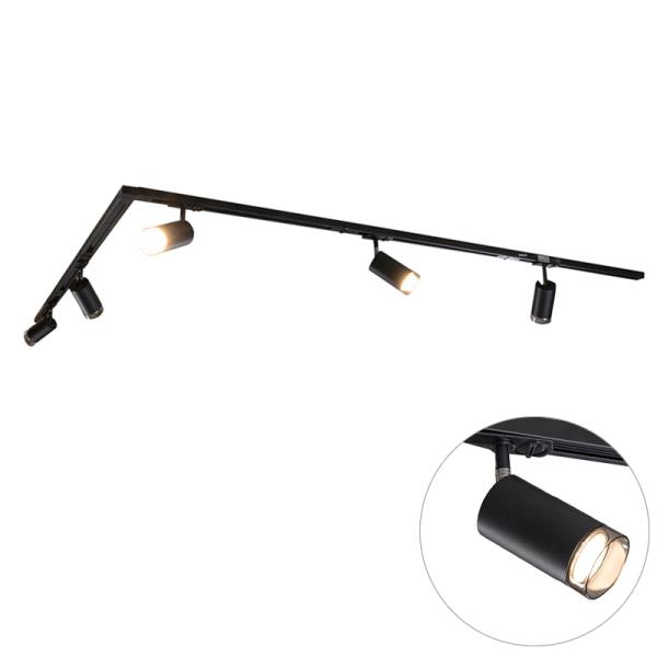 Moderní kolejnicový systém s 5 černými kouřovými reflektory jednofázový - Iconic Jeana