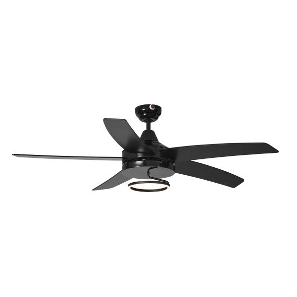 Stropní ventilátor černý 132 cm vč. LED s dálkovým ovládáním - Cool Anello