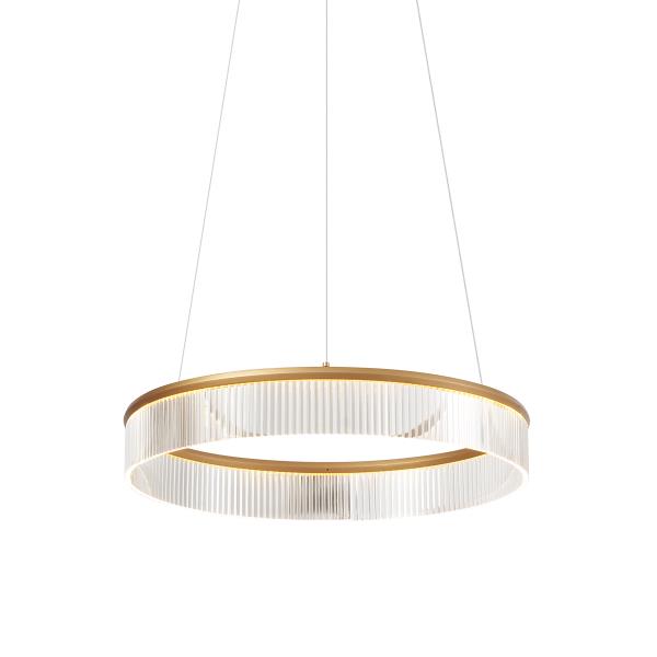 Moderní závěsné svítidlo mosazné 59cm vč. LED 3-stupňové stmívatelné - Anello Chandelier