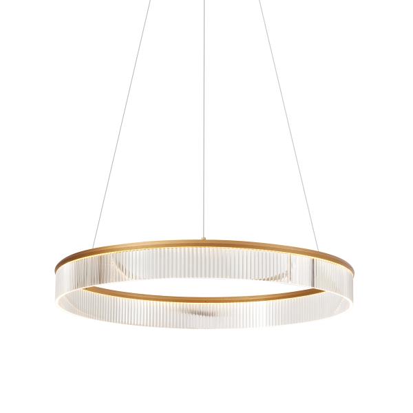 Moderní závěsné svítidlo mosazné 78 cm vč. LED s 3-stupňovým stmíváním - Anello Chandelier