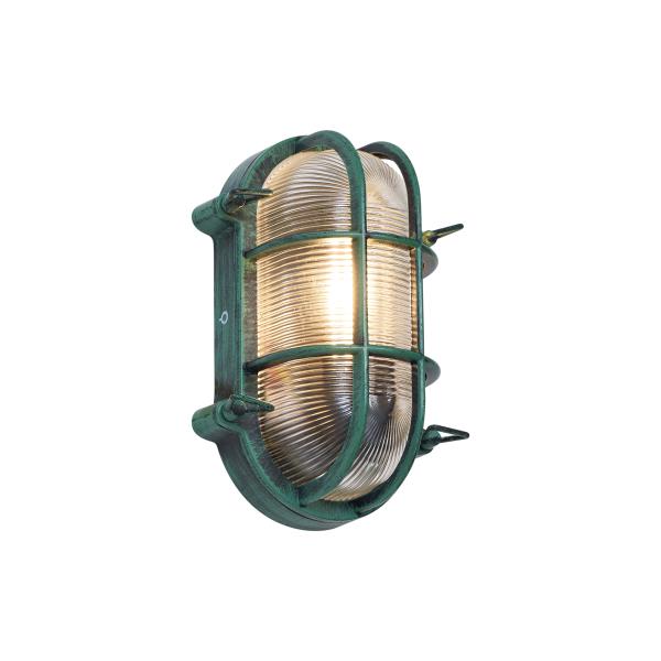 Venkovní nástěnné svítidlo zelené oválné IP44 - Noutica