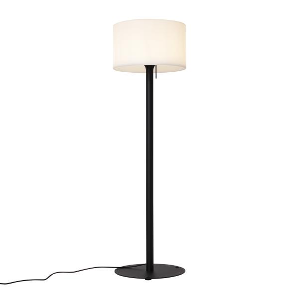 Moderní venkovní stojací lampa černá s bílým stínidlem IP44 - Mississippi