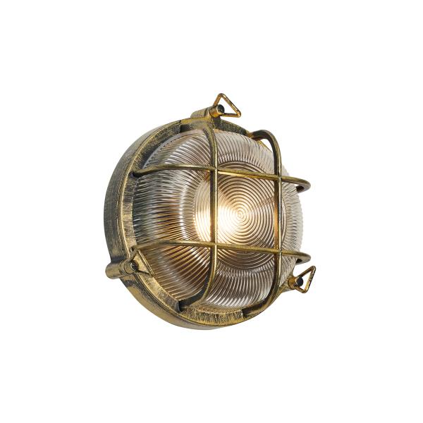 Venkovní nástěnné a stropní svítidlo starožitné zlato kulaté IP44 - Noutica