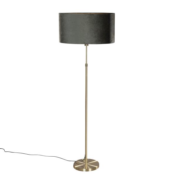 Stojací lampa zlatá s oválným sametovým stínidlem zelená 50 cm - Parte