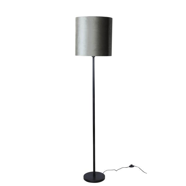 Stojací lampa černá szeleným sametovým stínítkem 40 cm - Simplo