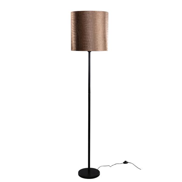 Stojací lampa černá ssametovým stínidlem krokodýl 40 cm - Simplo