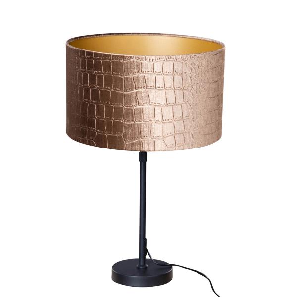 Stolní lampa černá ssametovým stínidlem, krokodýlí design 35cm - Parte