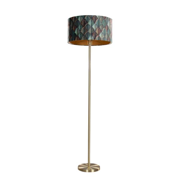 Stojací lampa mosazná ssametovým stínidlem, design listů azlatým vnitřkem 50/50/25 - Simplo
