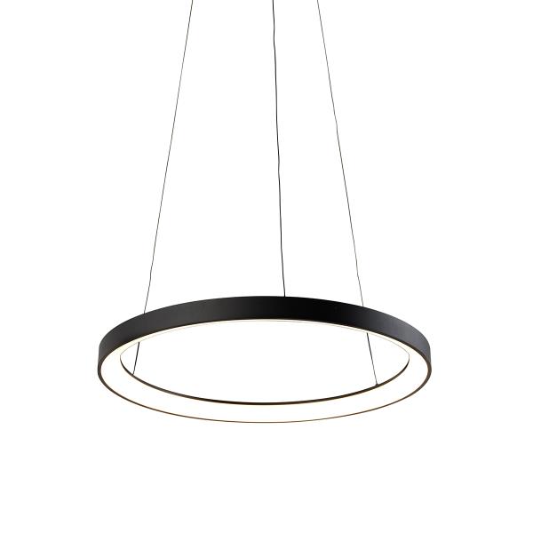 Designové závěsné svítidlo černé včetně stmívatelné LED Easylift - Hoop