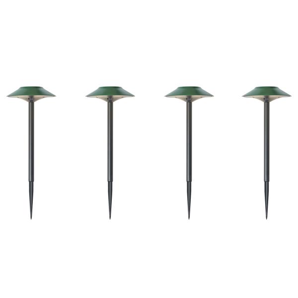 Sada 4 zelených bodových světel včetně LED IP44 solárních - Mushroom