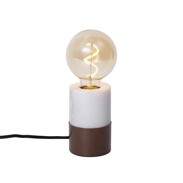 Moderní stolní lampa bronzová s bílým mramorem - Marissa