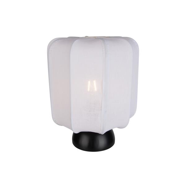 Japandi stolní lampa černá s bílým stínidlem - Nori