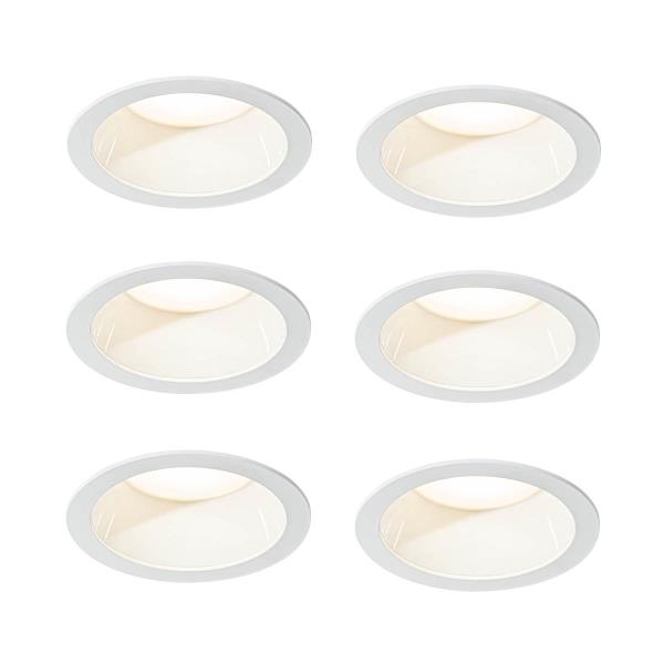 Sada 6 zapuštěných bodových svítidel bílá vč. LED 3000K-5000K - Elias