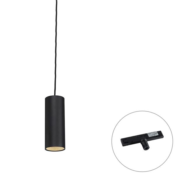 Design hanglamp zwart incl. rail adapter 1-fase - Slimline Tubo