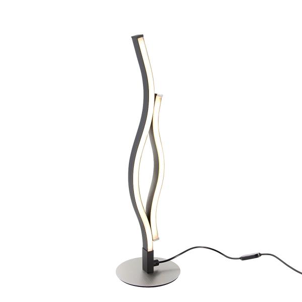 Designová stolní lampa černá se stříbrnou vč. LED 3-stupňové stmívání v Kelvinech - Blaze