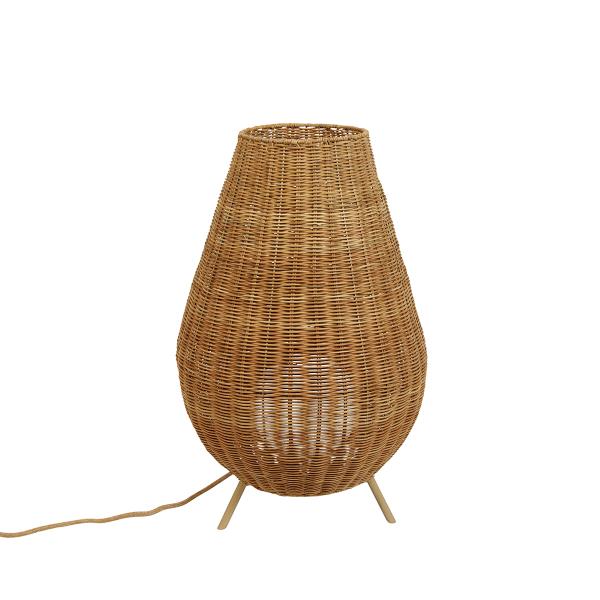 Stmívatelná ratanová stojací lampa IP65 s dálkovým ovládáním - Saona