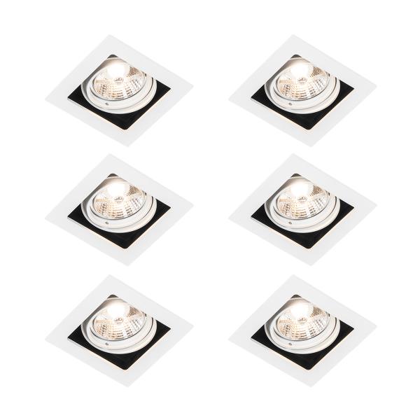 Sada 6 ks Zapuštěné bodové bílé nastavitelné - Artemis 70