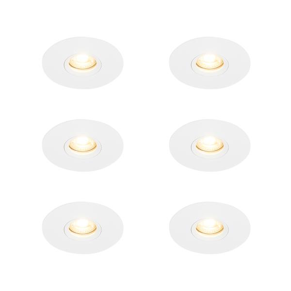 Sada 6 ks Moderní zapuštěné bodové bílé 12 cm - Buco