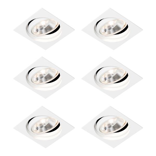 Sada 6 ks Moderní zapuštěné bodové bílé nastavitelné - sklíčidlo 111